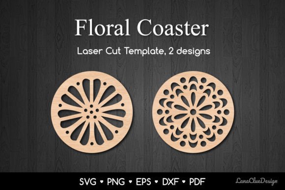 2 Decorative Floral Coaster Templates: Graphics & Crafts Review