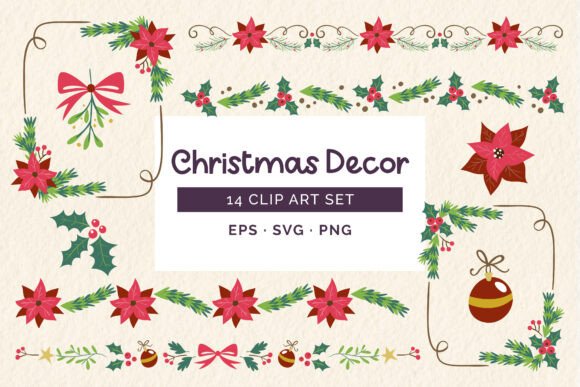 Christmas Floral Decorative Elements Graphics Review