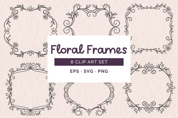 Cute Swirl Decorative Frames: Graphics & Elements