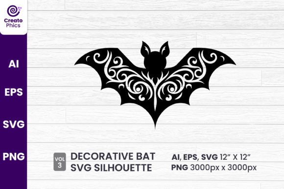 Decorative Bat Silhouette Sublimation 3: Graphics & Crafts