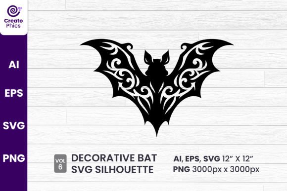 Decorative Bat Silhouette Sublimation 6: Graphics & Crafts
