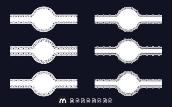 Decorative Circular Border Lace Frame SVG Design Vol-3