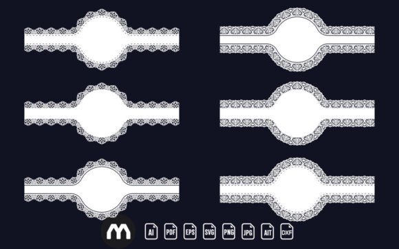 Decorative Circular Lace Frame SVG for Graphics