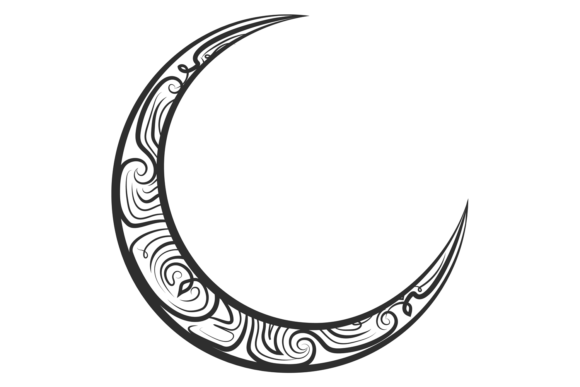 Decorative Crescent Graphics for Crafts