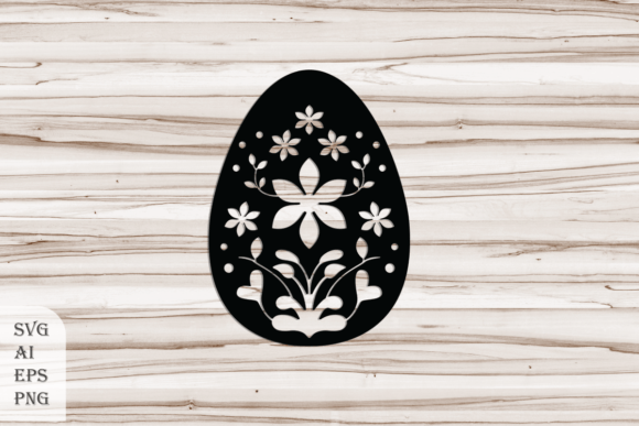 Decorative Easter Egg Silhouette Graphics & Crafts