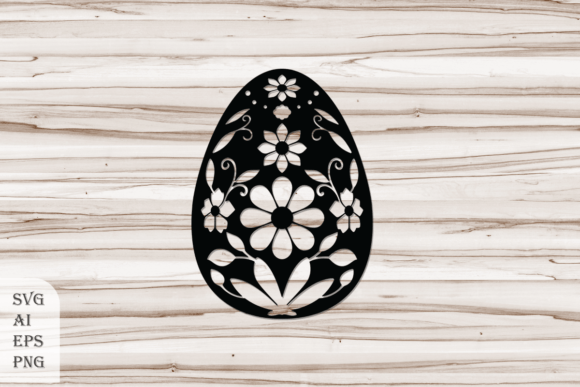 Decorative Easter Egg with Flowers Graphics & Crafts