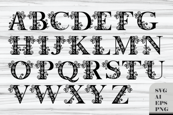 Decorative Floral Alphabet: Graphics & Crafts for Blogs