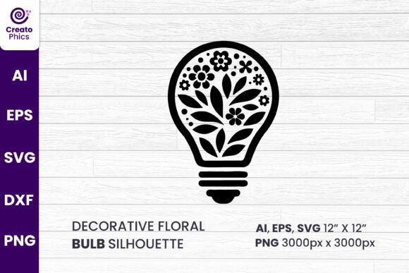 Decorative Floral Bulb Clipart SVG for Graphics