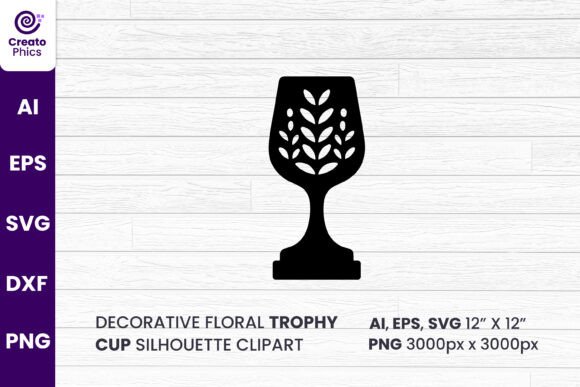 Decorative Floral Trophy Cup Clipart SVG Review