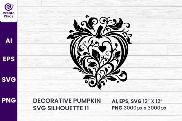 Decorative Love Pumpkin SVG for Crafts & Graphics