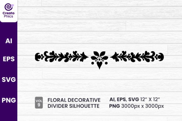 Floral Decorative Divider Silhouette 9: Graphics Review