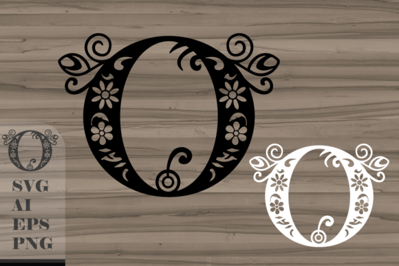 Floral Decorative Letter O: Graphics for Crafts
