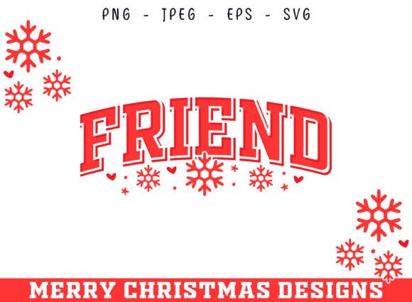 Friend Christmas Decorative SVG Design for Graphics