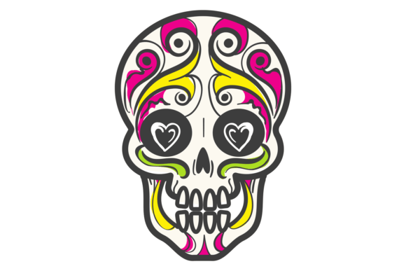 Heart Eyes Skull Graphics for Crafts