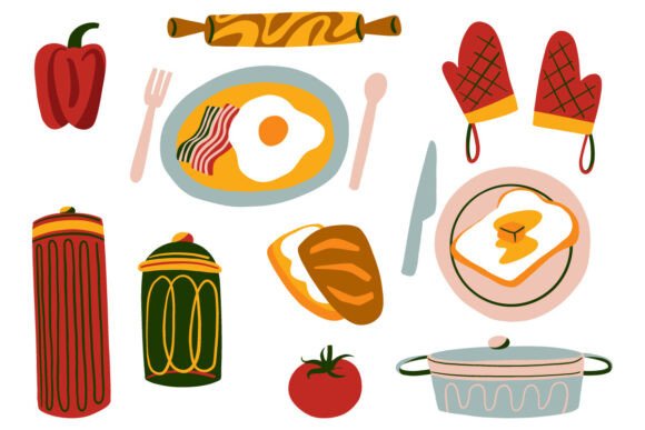 Kitchen and Culinary Themed Decorative Graphics & Icons