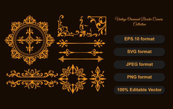 Luxury Vintage Border Graphics & Decorative Elements