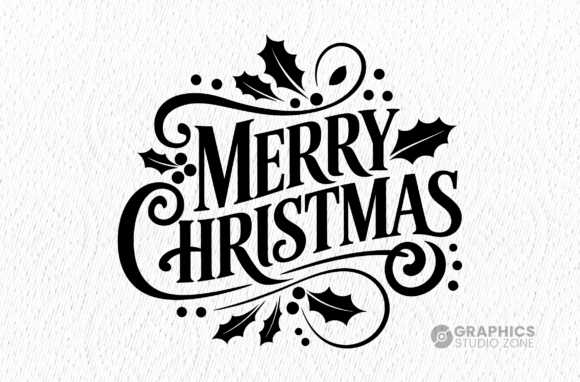Merry Christmas Decorative Svg Design for Graphics