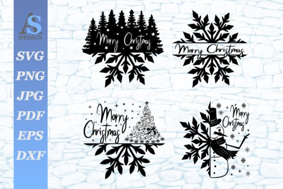 Merry Christmas Decorative Title SVG for Graphics