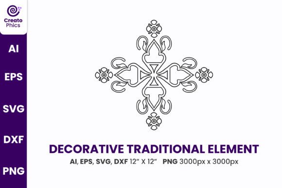 Traditional Decorative Vector Element for Graphics & Print Templates
